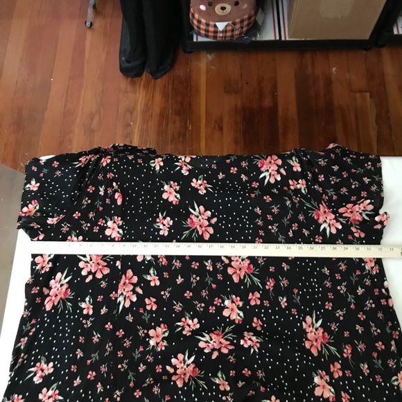 WOMAN WITHIN Maxi Dress Black Floral Short Sleeve V Neck Women’s Plus Size 4X 34 - Picture 13 of 15